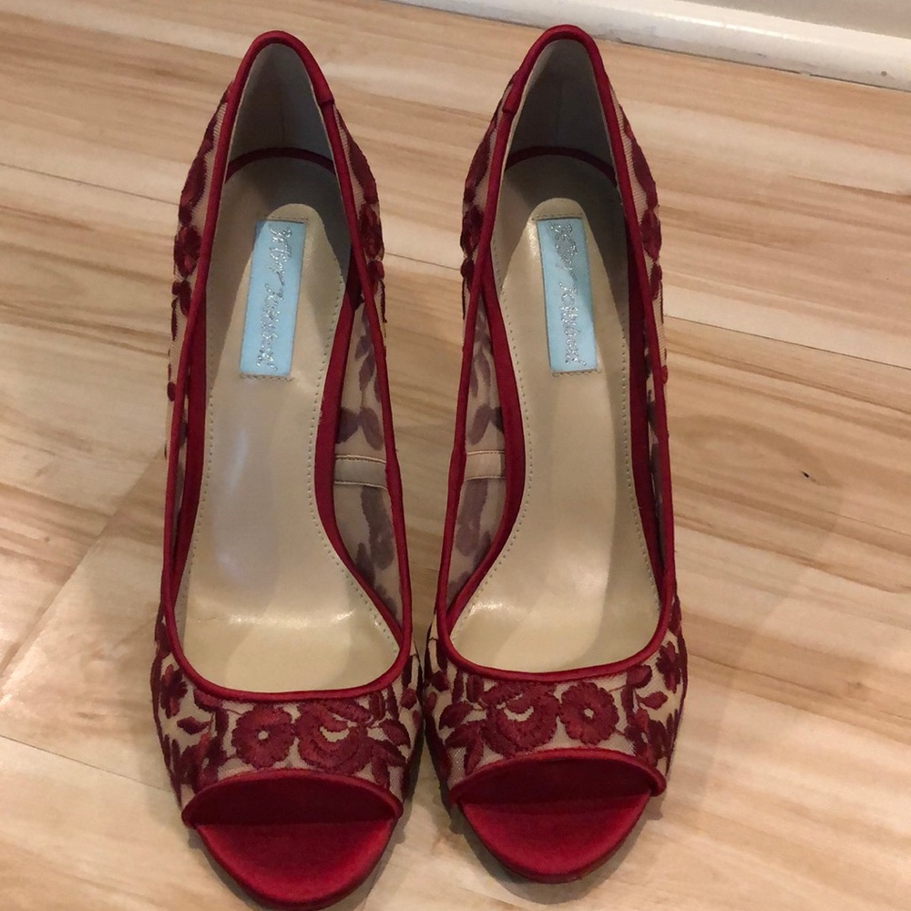 Betsey Johnson Floral Peep Toe Heels